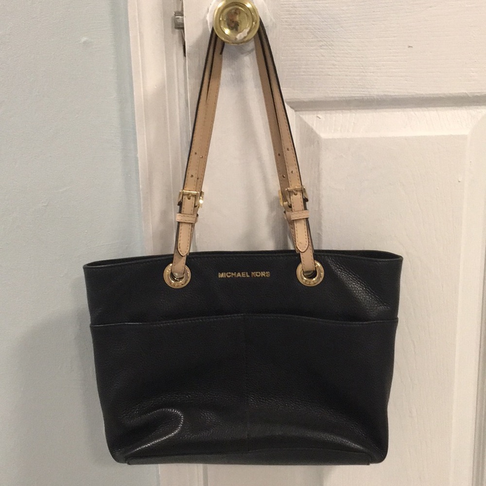 Michael Kors bedford peppled leather tote black